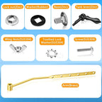 Universal Front Mount Toilet Handle, Trip Lever Replacement With Stainless Steel Flapper Chain, Black Tank Flush Lever for Most Toilets