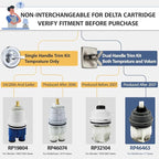 RP46463 Cartridge Replacement for Delta 17 Sereis Tub and Shower Dual Function Handle (2006-Present), Temperature and Volume Control, Fits Delta R10000 Series Valve