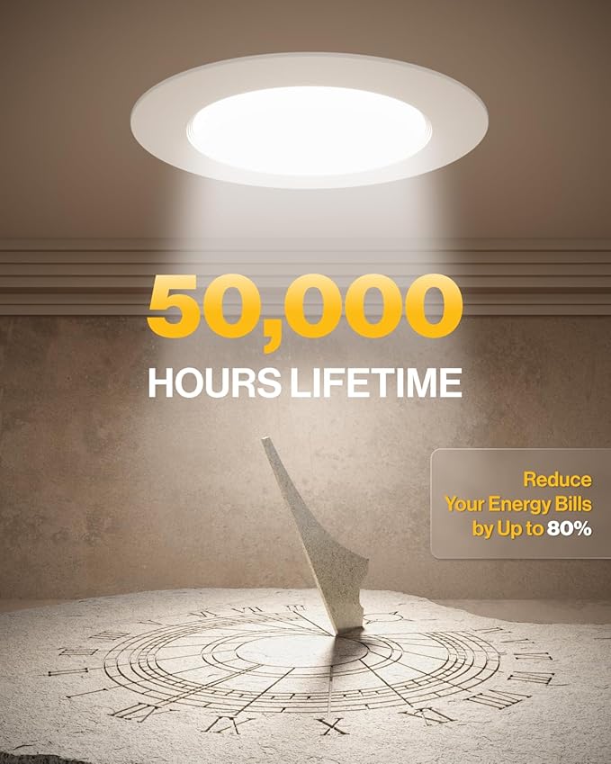 Sunco 24 Pack 6 Inch LED Recessed Light Retrofit, Can Lights for Ceiling, 1700 LM High Brightness, Selectable CCT 2700K/3000K/4000K/5000K/6000K, 17W=120W, Dimmable, Baffle Trim, Damp Rated UL