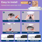 Black Smart Recessed Lighting 6 Inch RGBCW Color Changing 16W LED Downlight with Junction Box,1350 Lumen Recessed Ceiling Light Compatible with Alexa,Dimmable by Bluetooth Control -12Pack