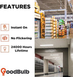 GoodBulb 48-Inch T8 Fluorescent Light Bulbs 32-Watt, 4100K Cool White Color, 2900-Lumens with G13 Medium Bi-Pin Base (Pack of 25 Bulbs)