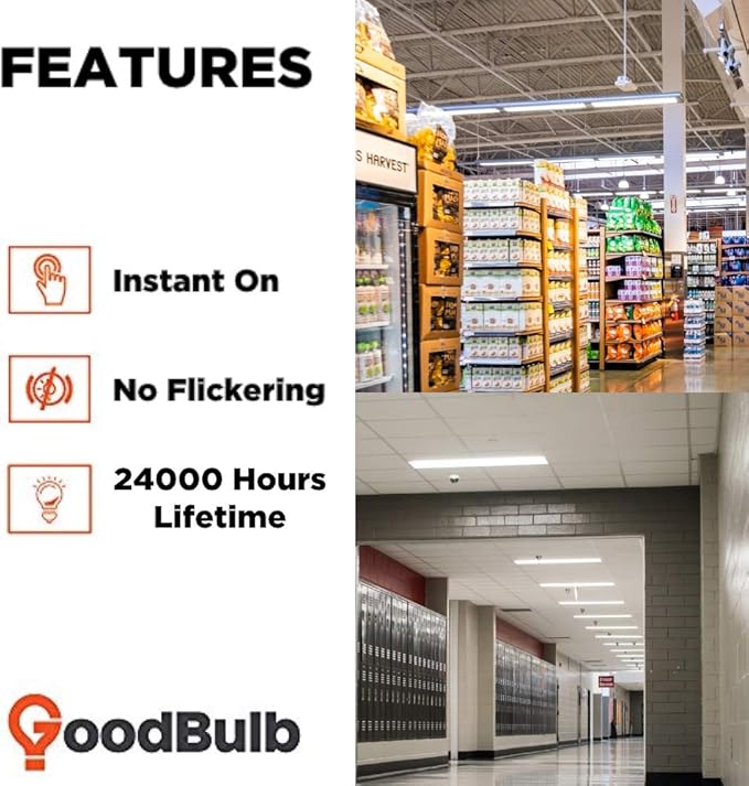 GoodBulb 48-Inch T8 Fluorescent Light Bulbs 32-Watt, 4100K Cool White Color, 2900-Lumens with G13 Medium Bi-Pin Base (Pack of 25 Bulbs)