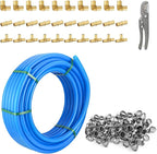 3/4 Inch-300 ft Foskan Blue PEX-B Pipe,Water Tubing with a Pipe Cutter,30 PCS PEX & 100 PCS Cinch Clamps