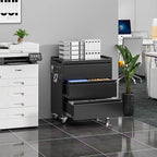 Garage Storage Cabinet with Wheels and Pegboard, Metal Rolling Tool Storage Cabinet with 3 Drawers for Garage, Home, Warehouse, Basement, Assembly Required, Black