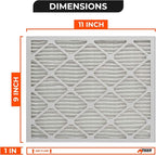 Tiger Tough 9x11x1 MERV 8 MPR 600-800 Air Filter, High-Performance AC Furnace & HVAC Filter, 12-Pack