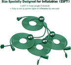 25Ft 3 Outlets Green Outdoor Extension Cords for Halloween Christmas Inflatables Blow Ups Yard Waterproof Outside with Multiple Outlets Extension Cord Power Splitter for Christmas Lights Decorations