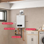 MIZUDO Natural Gas Tankless Water Heater Indoor, Max 4.0 GPM 90,000 BTU CSA Certified Constant Temp High Power On Demand Hot Water Heater, for Whole House or Apartment, Gen 2