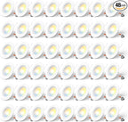 Amico 5/6 inch 5CCT LED Recessed Lighting 48 Pack, Dimmable, IC & Damp Rated, 12.5W=100W, 950LM Can Lights with Baffle Trim, 2700K/3000K/4000K/5000K/6000K Selectable, Retrofit Installation - ETL & FCC