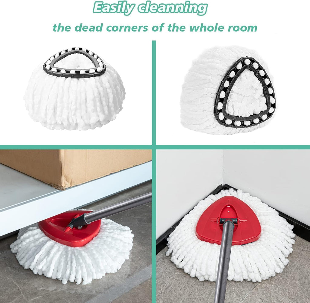 20PCS Spin Mop Replacement Head,100% Microfiber Mop Heads Replacements Compatible with Triangle Spin Mop,360 Degree Round Spin Mop Replacement Head for Easy House Cleaning Floor Mopping