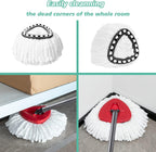 20PCS Spin Mop Replacement Head,100% Microfiber Mop Heads Replacements Compatible with Triangle Spin Mop,360 Degree Round Spin Mop Replacement Head for Easy House Cleaning Floor Mopping