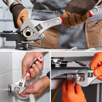 WISEUP Adjustable Wrench Sets 8 inch & 10 Inch Cr-V Forged Industrial Grade Hand Tools Wrench Set With Anti-Slip Grip crescent style