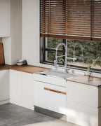 Fapully Commercial 3 Way Kitchen Faucets with Pull Down Sprayer and Water Filler,3 in 1 Kitchen Sink Faucet with Drinking Water Faucet Brushed Nickel