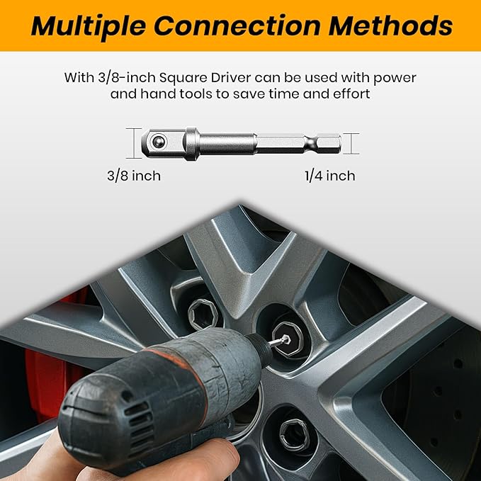 Impact Bolt & Nut Remover Set,14 Pieces Bolt Extractor Tool Set, 3/8" Drive Impact Bolt & Nut Remover Socket Tool Kit, Stripped For Damaged, Frozen, Studs, Rusted, Nuts & Screws, Tools Gifts for Men