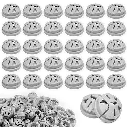 120 PCS 3/8-1/2 Inch Non Metallic Button Push-in Bulk Connector, Cable Connectors Electrical Conduit Fittings Junction Box Gray, Fits for 1/2 Inch Knockouts