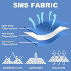 ETERNA Hazmat Suits- 20 Pack Disposable Protective Coveralls with Hood, Zipper, Elastic Wrists, Shoe Covers for Men & Women, Shield from Dirt, Dust, Paint (White, XX-Large)