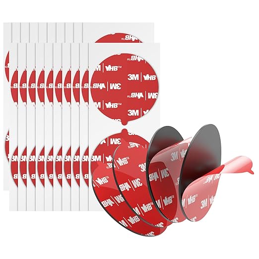 3M 40 PCS 2" Diameter VHB Double Sided Adhesive Pads for Dash Cam Mount, Heavy Duty Adhesive Pads 5925 Strong Adhesive for Car Windshield, Dashboard, GPS, and Camera Holders