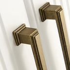 10 Pack 7.5 Inch(192mm) Hole Center Antique Brass Modern Cabinet Pulls Kitchen Cabinet Handles Kitchen Cabinet Hardware Timeless Drawer Pulls for Dresser Cupboard Wardrobe, A-Brass(7.5x10)