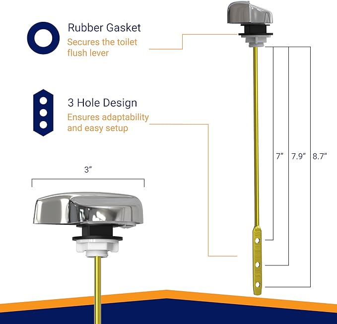 Toilet Handle Replacement (Chrome Polished, Side Mount)
