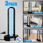 BAIMNOCM 3 Pack 38W UV Light Sanitizer, UVC Germicidal Lamp with Remote Control, UV Disinfection Light Bulb for Basement/Bedroom/Kitchen (2 Ozone Free + 1 Ozone)