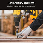 Bolt Dropper #6 x 1/2 Inch Wood Screws, Pack of 100 - Black Xylan Coated Stainless Steel Flat Head Phillips Screw - Corrosion Resistant for Wood, Drywall Applications, and Outdoor Use