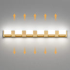 Tipace Gold Vanity Lights for Bathroom Modern LED 6 Lights Bathroom Vanity Lights Up and Down Wall Light Fixtures 6000K