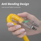1 FT 12/3 Gauge Outdoor Extension Cord with Multiple Outlets Light Indicator, Flexible Weatherproof 3 Outlet Heavy Duty Extension Cord Waterproof Yellow, 15A 1875W 12AWG SJTW, ETL Listed