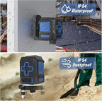 Laser Level, 100ft Self Leveling Green Cross Line nivel Laser, Lazer Leveler Tool for Picture Hanging Construction Floor Tile Wall Home Renovation, Indoor Outdoor Project