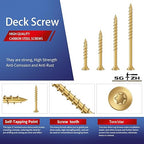 #8 x 3/4" Deck Screws (2208Pcs) 8lb. Exterior Wood Screws. Carbon Steel, Tan, Flat Head, Rust Resistant epoxy Coated, with T25 Star Bit