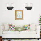 Bathroom Vanity Light, 2-Light Modern Matte Wall Sconce Lighting with Clear Glass Shade, Wall Lights,Bath Vintage Wall Mounted Lamps for Mirror Bedroom Living Room