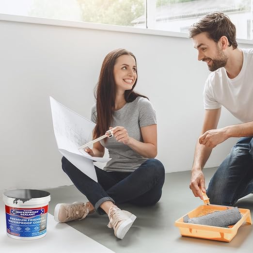 Polyurethane Waterproof Coating, 0.4 Gallon / 51 Fl 0z., Light Grey, Polyurethane Coating for Multi-Surface Leak Repair Roofs, Gutters, Basements, Indoor and Outdoor Liquid Water Proof Sealant