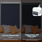 SmartWings Motorized Smart Blinds with Remote, Custom Automatic 100% Blackout Roller Shade Compatible with Alexa/Homekit/Google, Electric Smart Blinds for Indoor Windows, Eclipse Denim