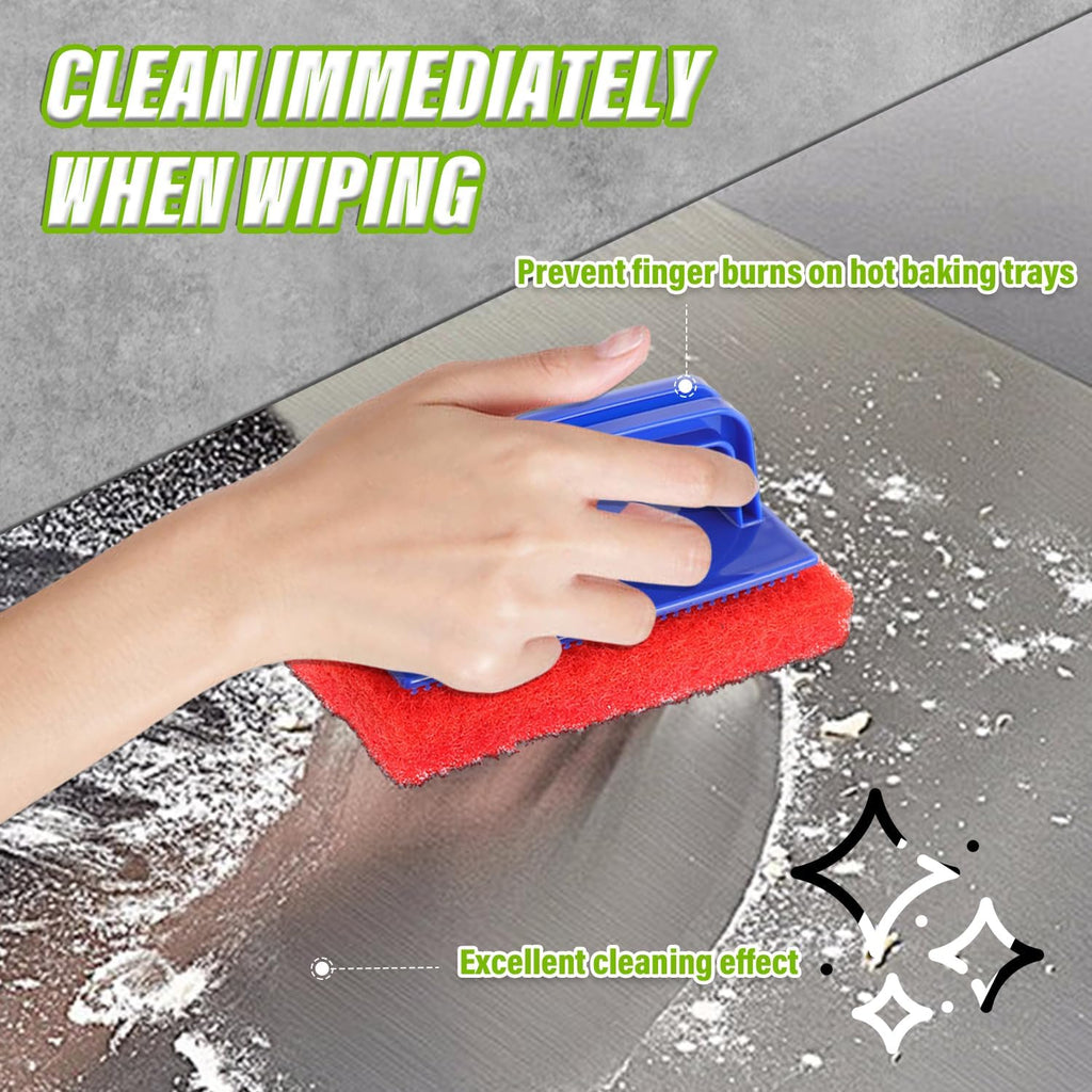 5 Pack Electric Cleaning Brush Pad Kitchen Bathroom Household Cleaning Pad Swimming Pool Wall Cleaning Brush Heavy Duty Griddle Scrubber Scouring Pad and 1 Pack Handle kit(Red)