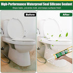 12 Pack Clear Silicone Sealant Caulk, 10.1 oz 100% Waterproof Silicone Sealant Adhesive Clear Caulk Tool for RV Marine Home Window Roof Door Kitchen Bathroom Bathtub Shower Auto Leakproof Seal