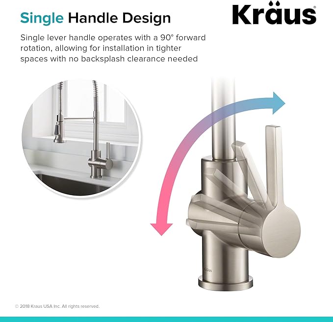 KRAUS Britt Commercial Style Spot Free Stainless Steel Pre-Rinse Kitchen Faucet with Deck Plate and Soap Dispenser, KPF-1690SFS-KSD-31SFS