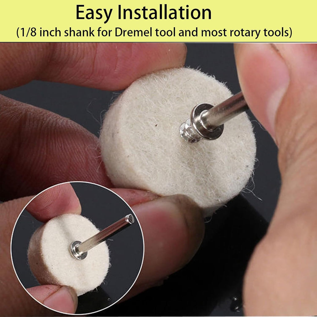 245PCS Polishing Buffing Wheel Kit for Dremel, Rotary Tool Accessories with 1/8" Shank, Abrasive Wheel Buffing Polishing Wire Brushes Wool Felt Cotton Mounted
