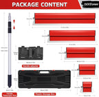 DEKEones Drywall Skimming Blade Set with Portable Case, Stainless Steel 6", 10",16", 24"&32" Skimming Blades with 28"-62" Extension Handle, Drywall Finishing Tools for Plasterboard and Wallboard