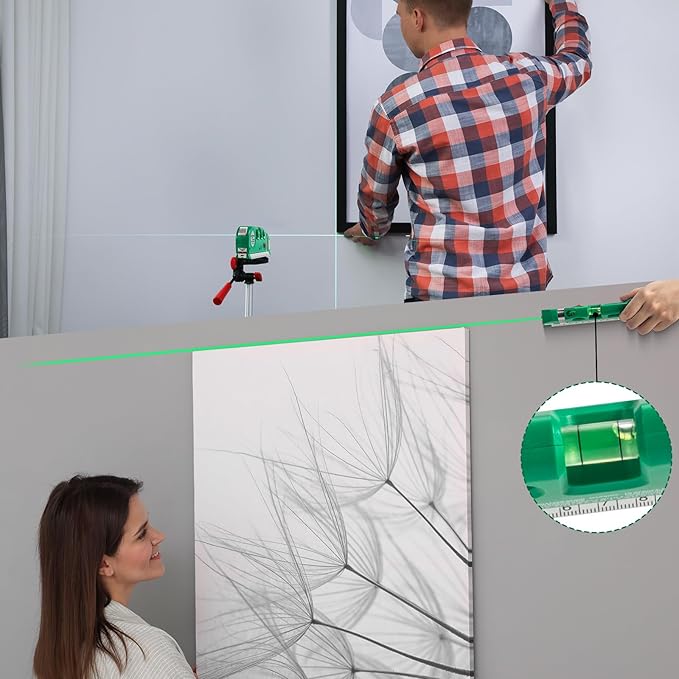 Level Tool Laser Level Leveler tool Cross Line Vertical and Horizontal Line with USB Rechargeable for Picture Hanging cabinets Tile Walls by AikTryee.