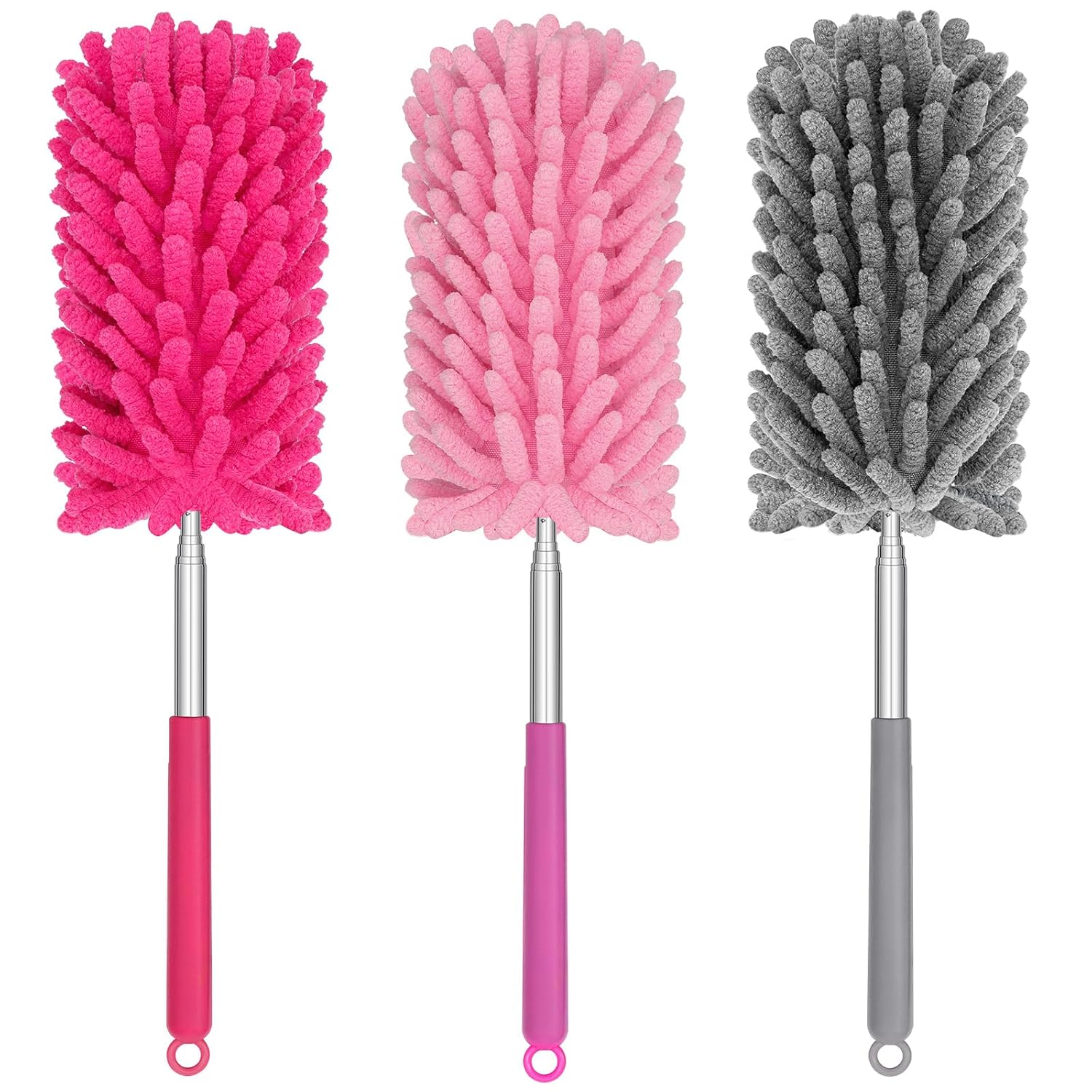 Mini Duster for Cleaning, 360° Bendable Hand Dusters with Extension Pole, Washable Small Duster for Car Interior, Office, Furniture