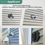 Qulity Vinyl Siding Mounting Blocks, Octagon Outdoor Light Mounting Block, 1/2 inch Lap Double and 4 inch Height Siding, Black 1 Pack