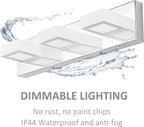 Ralbay Dimmable LED Vanity Light Modern 3 Light Acrylic Stainless Steel for Bathroom Vanity Lighting Fixtures