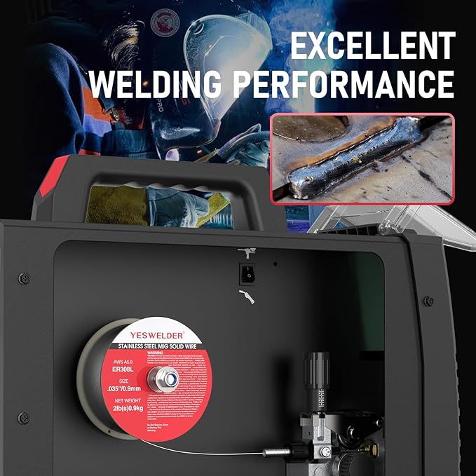 YESWELDER Stainless Steel MIG Solid Wire ER308L .035-Diameter, 2-Pound Strong ABS Plastic Spool Welding Wire