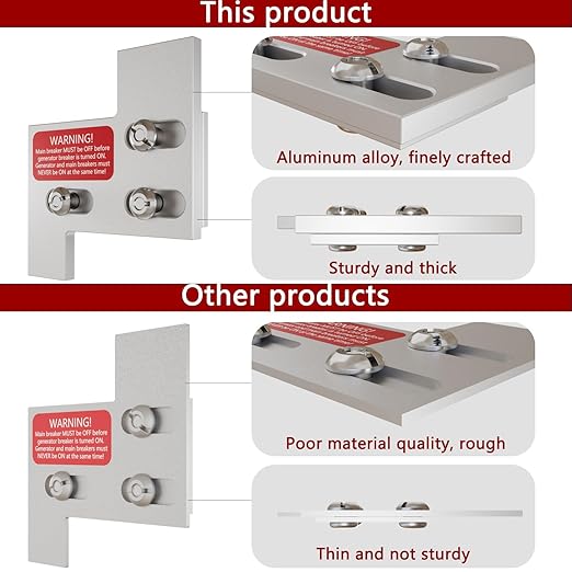 Generator Interlock kit Compatible with General Electric GE 150/200 Amp Panels, Professional Interlock kit, 1 1/4" Distance Between Main and Branch Circuit Breakers(GE-200A)