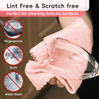 Microfiber Cleaning Cloths Roll, 75 Pack Tear Away Microfiber Towels Roll, 12" x 12" Lint Free Rags, Reusable Cleaning Cloths, Washable, Scratch Free,Ultra Absorbent Dish Rags(Pink Ripple)
