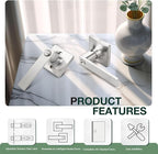 GOBEKOR 5 Pack Interior Brushed Nickel Bedroom Door Handles with Lock Privacy Door Levers Bathroom Lever, Square Rosette