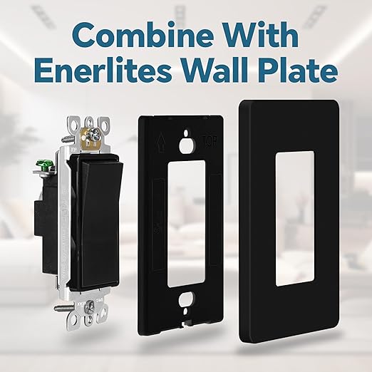 ThunderWay Matte Black Single Pole Decorator Light Switch with Screwless Wall Plate, 15 A 120/277 V, ON/Off Rocker Paddle Interrupter, Self-Grounding, Residential Grade,UL Listed (20 Pack)