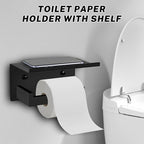 Matte Black Towel Bar Set 5-Piece Bathroom Hardware Accessories Set Includes 23.6 Inch Towel Bar,Toilet Paper Holder with Shelf,Square Towel Ring and Coat Hooks Stainless Steel Wall-Mounted