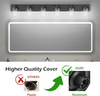 Aipsun 48in Vanity Light Black Bathroom Vanity Lighting Fixtures 6 Light Bathroom Light Fixtures with Clear Glass Shade(Exclude Bulb)