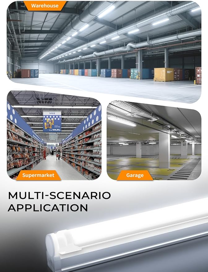 24-Pack T8 LED Bulbs 4 Foot, 28W 4200LM, 5000K Daylight Super Bright, Ballast Bypass G13 Base Type B Dual-End Powered, f32t8 f40t12 led Replacement 4ft