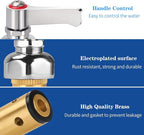 Replacement 002714-40 Hot Side Lever Handle Brass Spindle Assembly Replacement Faucet Cartridge, Handle Stem Assembly Fits for All T&S Faucets, Red