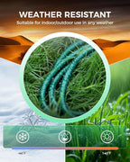 28Ft Outdoor Extension Cord, 1 to 3 Splitter Heavy Duty Weatherproof Power Cord, 16/3 SJTW, 3 Grounded Outlets Flat Plug for Patio, Garden, Halloween Displays, Christmas Lights, Green ﻿